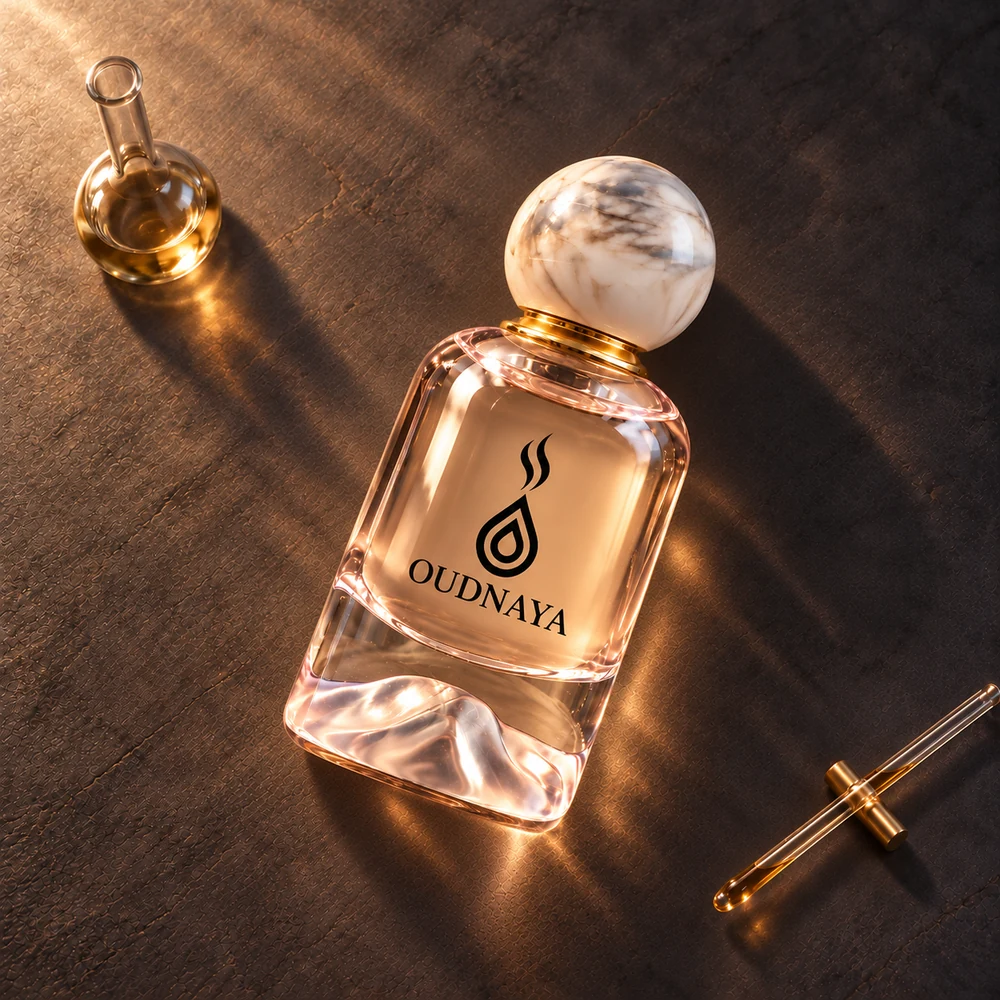 OUDNAYA perfume making with glassware